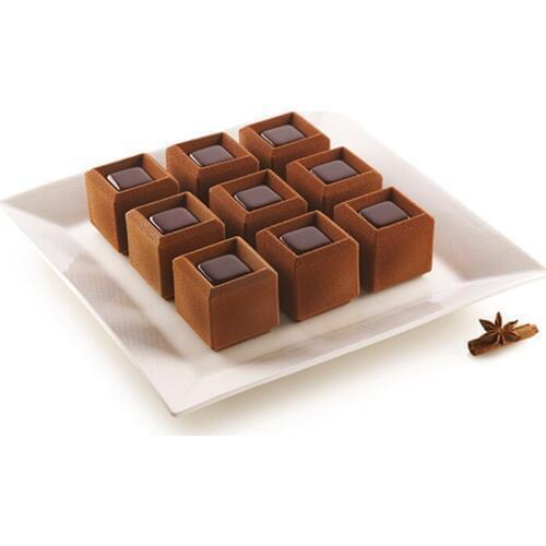 SHENHONG 28 Cavity Groove Cube Cake Moulds Silicone Mold For Baking Mould Bakeware Chocolate Tools Pastry Pan Decoration