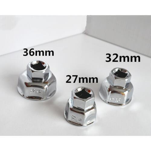 1/2" Drive Car Oil Filter Wrench Cap Housing Removal Engine Tool 6 Flutes 27/32/36mm