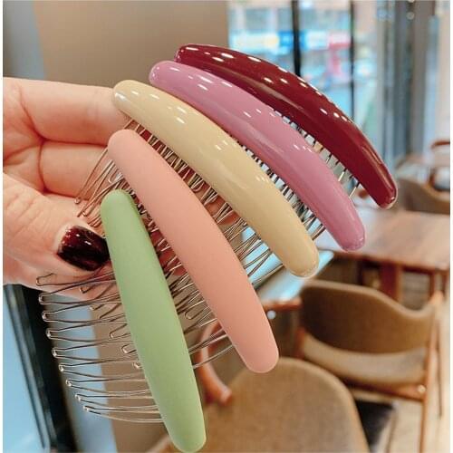 Korean Acrylic Fashion Womens Comb Hairpin Temperament Sweet Bow Girls Hairpin Spring Clip 2021 Korean Headband Headdress