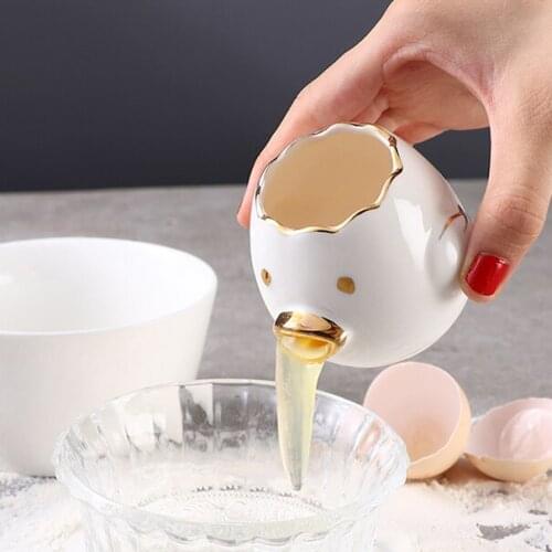Nordic creative egg white and egg yolk separator household egg liquid egg yolk filter ceramic baking tools easy to clean