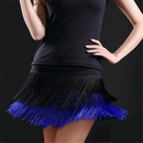 2020 hot sale Adult Lady dance dance skirt children double tassel Latin dance skirt fringed skirt contains