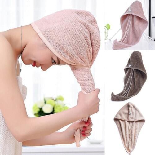 Magic Hair Drying Towel Hat Microfibre Quick Dry Turban For Bath Shower Pool Machine Washable Cap