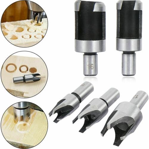 8X Wood Plug Hole Cutter Set Dowel Maker Cutting Tools 10mm Shank Drill Bit Cork