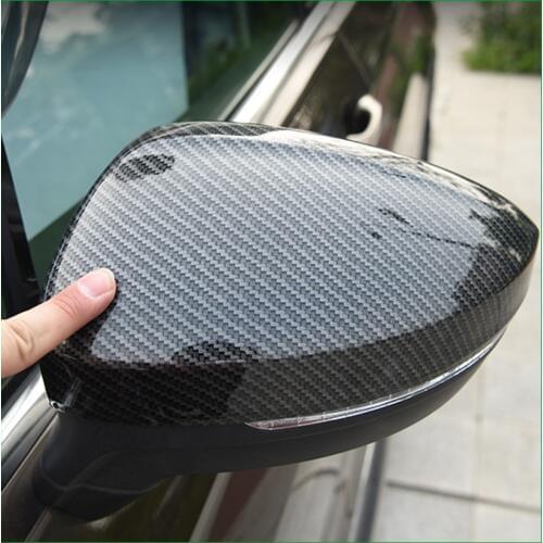 For Volkswagen VW Tiguan 2017 2018 ABS Chrome ABS Carbon Paint Exterior Side Door Rearview mirror Cover Trim Car-styling