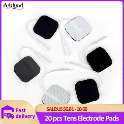 20pcs Tens Electrode Patch For Digital Therapy Machine Muscle Stimulator Electric Massager Pads Stickers 2/3/3.5mm Plug
