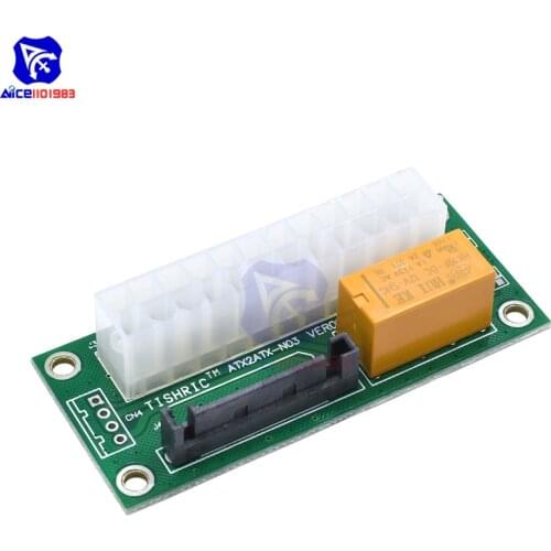 Diymore Desktop ATX 24 Pin Dual PSU Power Synchronizer Start Extender Cable Card 4Pin Interface SATA Interface