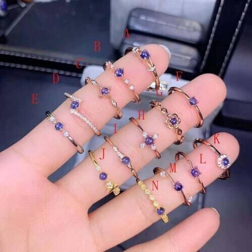 Natural Sapphire Multiple Styles S925 Sterling Silver New Simple Ring Fine Fashion Wedding Jewelry for Women MeibaPJFS