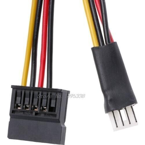 2019 New 4Pin FDD Floppy Male to 15Pin SATA Female Adapter Converter Hard Drive Power Cable Cord 20cm Whosale&Dropship