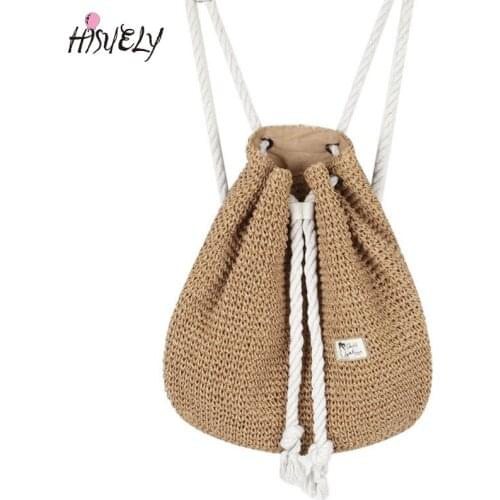 2021 New Summer Straw Bag Women Backpack Fashion Rucksack Weaved for Girls Mochila Backpack Travel Beach Bag Female Shoulder Bag