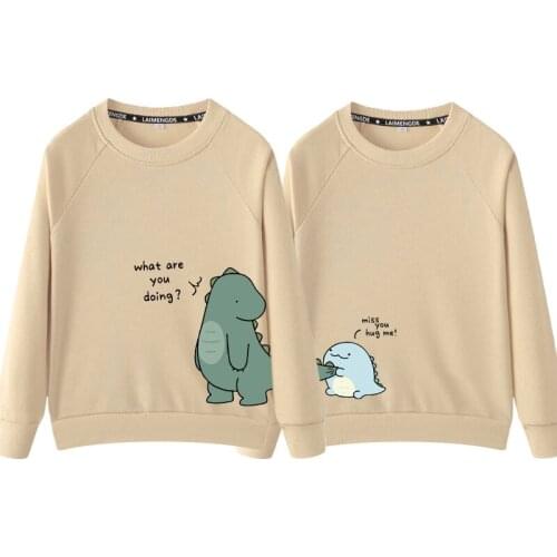 Vgiee Family Matching Clothes Couple Clothes Autumn Winter Mother Father Kid Outwear Coat Dinosaur Pattern