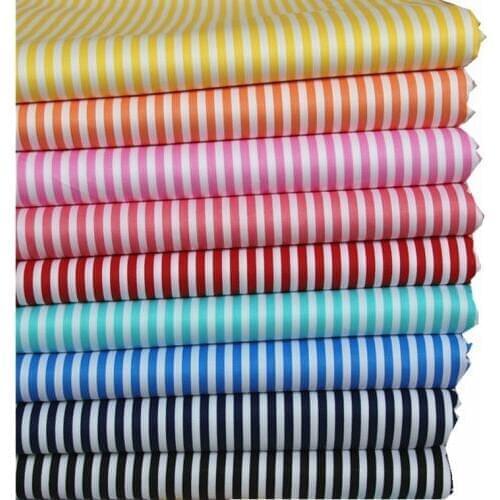 100% cotton twill cloth PINK AUQA GREEN BLUE BLACK RED YELLOW stripe fabric for DIY kids crib cushions handwork quilting textile