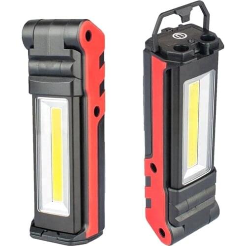 Super Bright COB LED Working Light With Magnetic Base & Hook USB Rechargeable Dimmable Flashlight