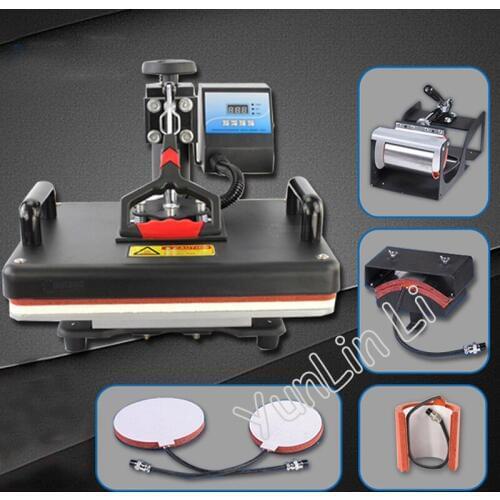6 in 1 30*38cm T-shirt Swing Away Heat Press Machine/ Shaking Head Heat Transfer Sublimation Machine