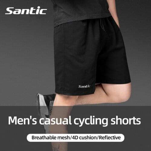 Santic Men Cycling Short 4D Padded Gel MTB Baggys Road Shorts Bicycle Short Breathable Bike Short bermuda ciclismo Clothing