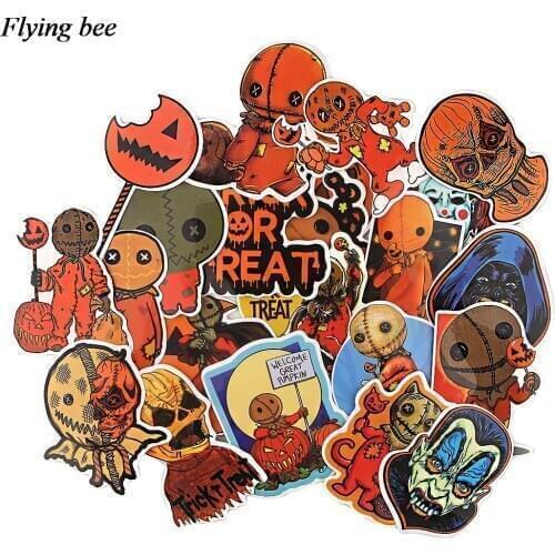 Flyingbee 22Pcs Halloween horror kids Graffiti Stickers for DIY Luggage Laptop Skateboard Car Bicycle Waterproof Sticker X1033