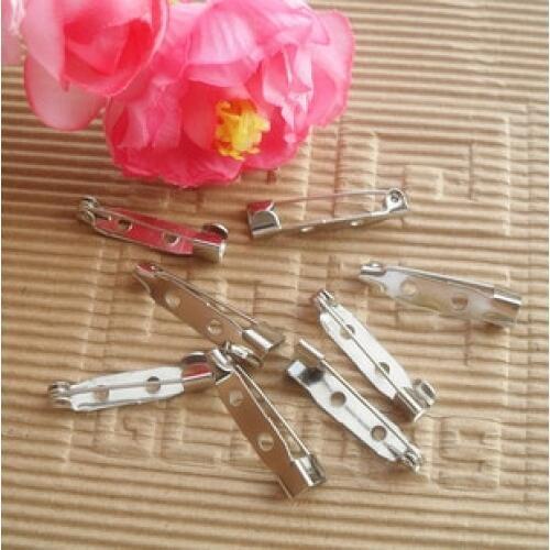 2 holes Base Blank setting back pin Safety Kilt pins needle garment scarf shawl hijab buckle adhesive holder bar metal Glue on
