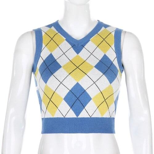 Women’s Y2K Cute Kawaii Preppy Stylish Sweater T Shirt Vest Fashion V Neck Strawberry Sleeveless Berries Print Sweatshirts