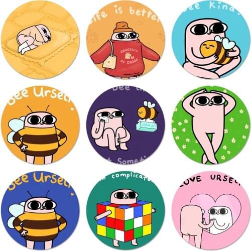 Pink Ketnipz Bee Icons Pins Badge Decoration Brooches Metal Badges For Clothes Backpack Decoration