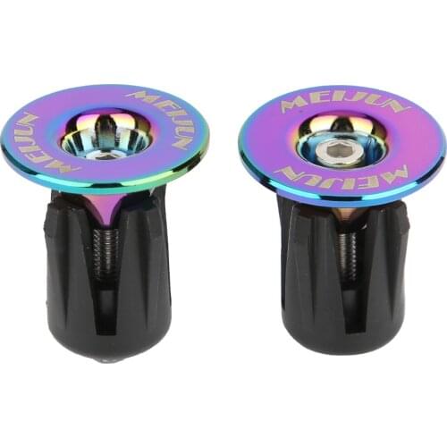 1 Pair Bike Grip Handle Bar End Cap Bike Handle Bar Cap End Plugs Electroplate Colorful Bike Handlebar Grips Bar Ends Screw Plug