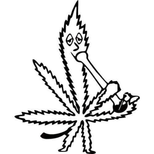 13*16CM For Cars Accessories Hot Sale Personality Style Car Stying Leaf Smoking A Water Bong Vinyl Decal Car Window Sticker Jdm