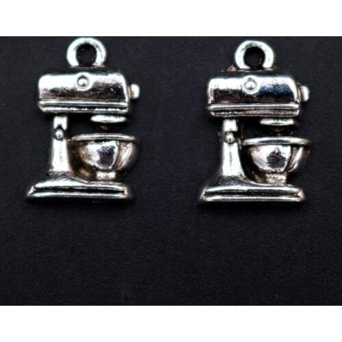 20pcs Silver Color 3D Coffee Machine Alloy Pendant Hip Hop Bracelet Necklace Metal Accessories DIY Charm Jewelry Carfts Making