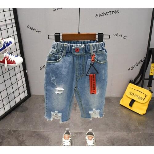 2021 Boys Denim Shorts Baby Boy Knee Length Pants 2-7 Years Kids Summer Casual Jeans Childrens Cowboy Short Pants