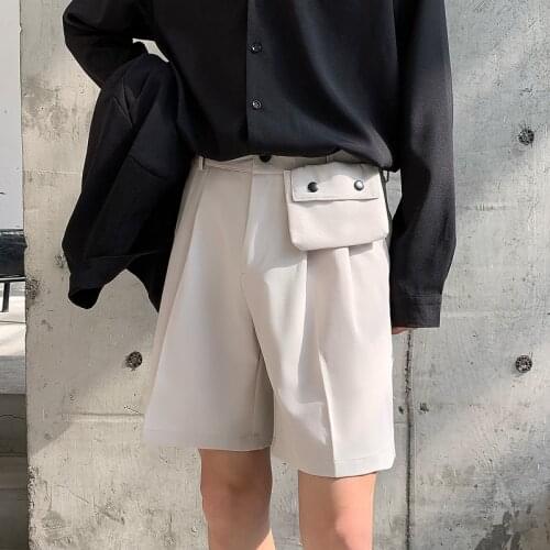 2021 new five-point pants Men summer trend casual 5 points mid pants wild youth loose white suit shorts bermuda masculina S-2XL