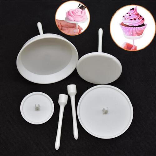 4pcs/set Cake Flower Nails Plastic Piping Nail Baking Piping Stands Transfer Lift Removable Ice Cream Cake DIY Decorating Tools