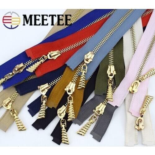 1/2pcs Meetee 60/70/80/85/100cm 5# Metal Zippers Auto Lock Open-end Zip for Jackets Coat Shoes DIY Garment Sewing Accessories