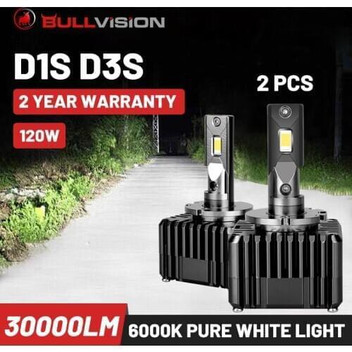 Xenon D1S Car Bulb D3S Hid Xenon Lamp For Car 12V 30000LM Super LED Headlamp 6000K White 120W Auto Ice Light Csp Diode