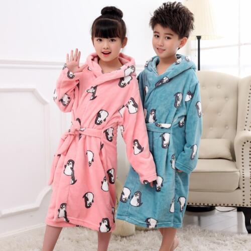 2020 New Fashion Girls And Boys Bathrobes Thick Robes Children Robes 6-12years Children Clothing
