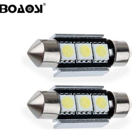 BOAOSI 4x Extremely Bright Canbus Error Free 36mm 39mm 41mm Festoon Dome C5W Car LED Light Bulb