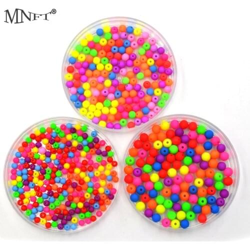 MNFT 200Pcs/Pack Carp Fishing Rig Beads Lure Spinners Sabiki DIY 4mm 5mm 6mm Multiple Color Plastic Beads Stops