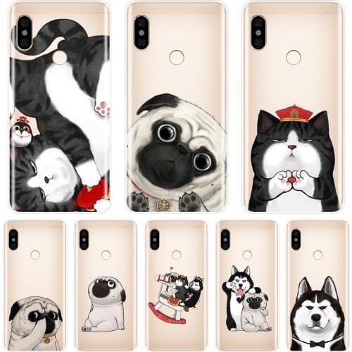 Phone Case For Xiaomi Redmi S2 4 4A 4X 5A 6 6A 5 Plus Pocophone F1 Redmi Note 4 4X 5 5A 6 Pro Prime Silicone Pug Dog Back Cover