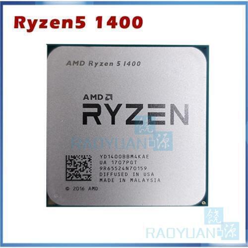 AMD Ryzen 5 1400 R5 1400 R5-1400 3.2 GHz Quad-Core CPU Processor YD1400BBM4KAE Socket AM4