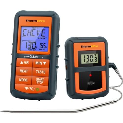 ThermoPro TP-07 300 feet Range Wireless Thermometer - Remote BBQ, Smoker, Grill, Oven, Meat Thermometer and Timer
