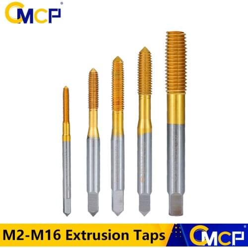 CMCP Extrusion Taps M2-M12 Fluteless Forming Machine Taps TiN Coating Metric Screw Thread Tap Drill Metal Threading Tools