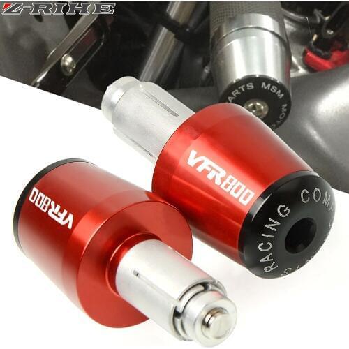 For VFR800 logo Motorcycle CNC 22mm Handlebar Grips Bar Ends Cap Slider For HONDA VFR800 VFR 800 VFR800F 2002-2017 2010 2011