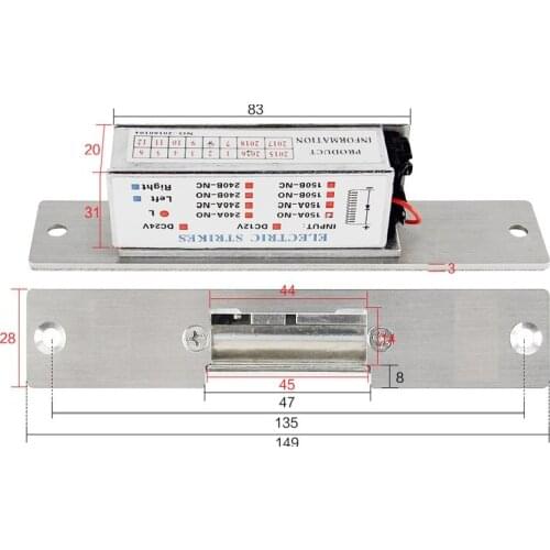Electric Strike Door Lock Access Control System New Fail Secure electronic Door 12V DC Fail Safe NC Lock Fail Secure NO Lock