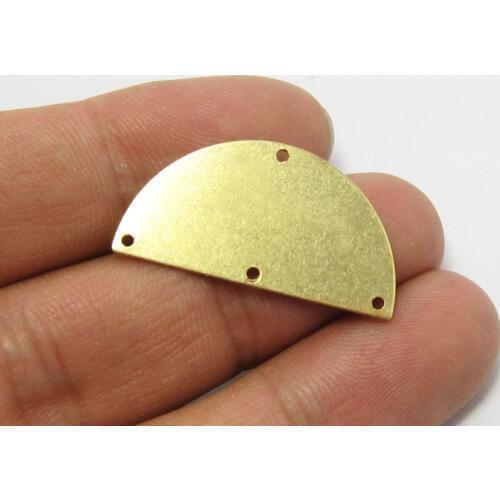 Brass earrings connector Half round 30x16mm Brass charm connector Necklace findings -30pcs R068