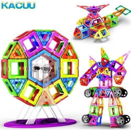 KACUU Big Size Magnetic Blocks Magnets Designer Constructior 3D Model Magnetic Blocks Educational Toys For Children Kid Gift