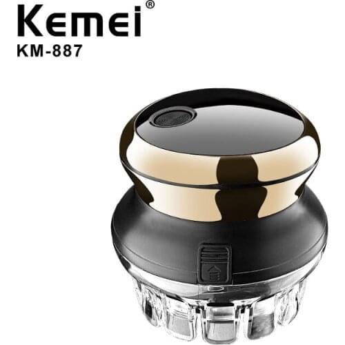 Kemei KM-887 Mens Portable Washing 360 Degree Rotating Full Self-service Hair Clipper USB Full Round Electric Hair Clipper