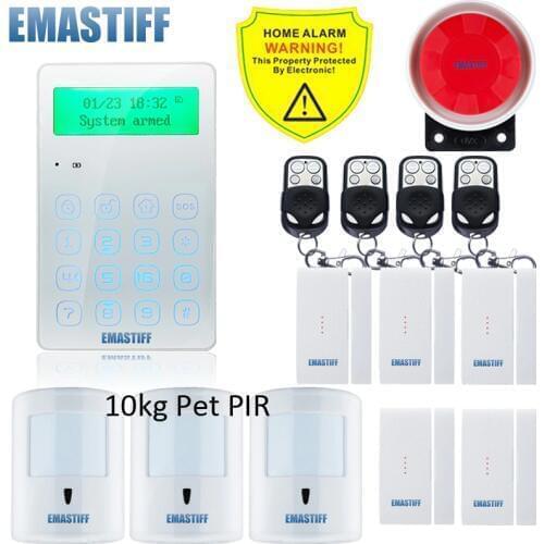 Android IOS APP control Mini G3G GSM SMS voice Prompt Menu screen 433mhz wireless keypad GSM Alarm system with pet PIR Motion
