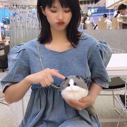 Fashion Exquisite Shopping Bag white persian cat bag creative trend handwork handbags shoulder bagfor women gift