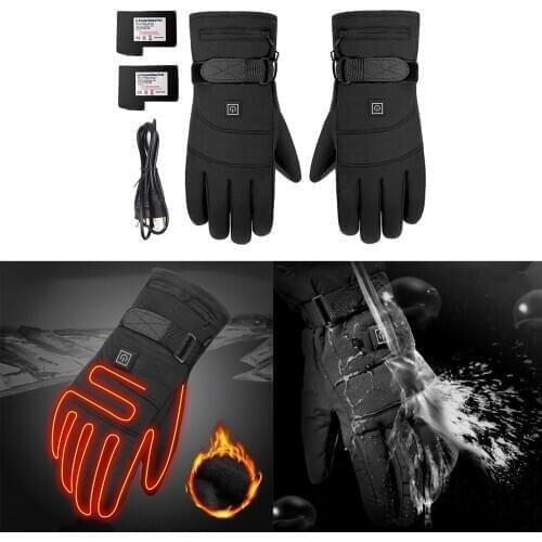 Motorcycle Gloves Waterproof Heated Guantes Moto Touch Screen Battery Powered Motorbike Racing Riding Gloves Winter