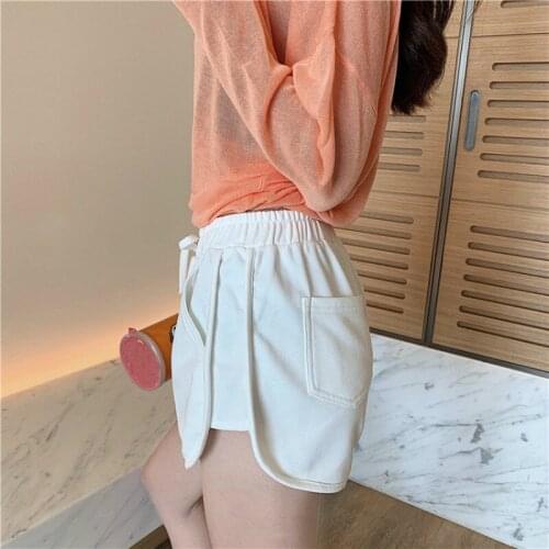 New Summer Women Short Pant Casual Lady All-match Loose Solid Soft Cotton Leisure Female Workout Waistband Skinny Stretch Shorts