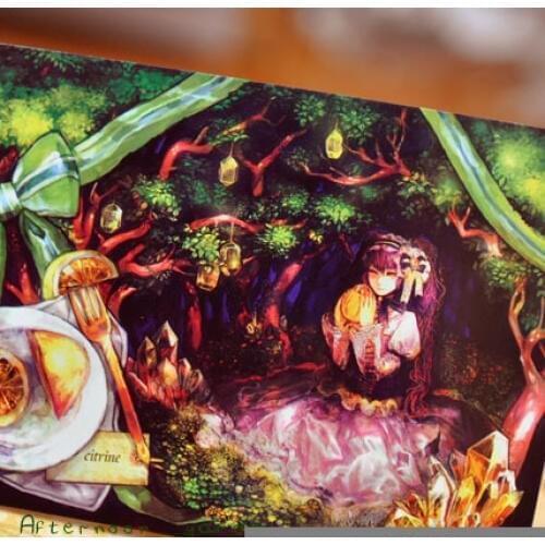 1pcs MG-51 Afternoon Garden Japanese Hand-painted Postcard Wholesale Complex Houses 5 Pieces / Set