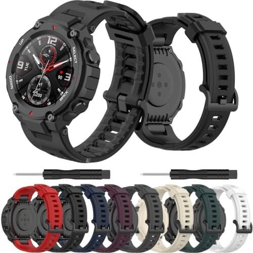 Outdoor Silicone Watchband For for Xiaomi Huami Amazfit T-Rex A1918 TPU Smart Watch Wristband Sport Waterproof for Amazfit T-REX