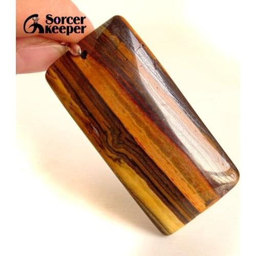 Collares Pendant Necklace Natural Sunset Jaspers Stone Gem Men Jewelry Leather Necklace & Pendant New Fashion Bijoux Women KS060