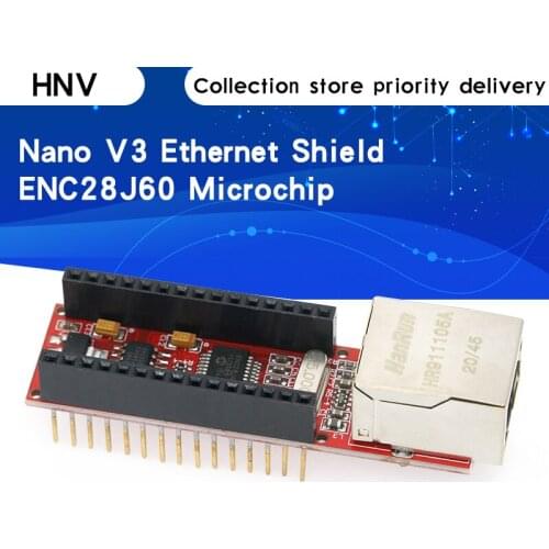 Nano V3 Ethernet Shield ENC28J60 Microchip HR911105A Ethernet Webserver Board Module for Arduino Nano 3.0